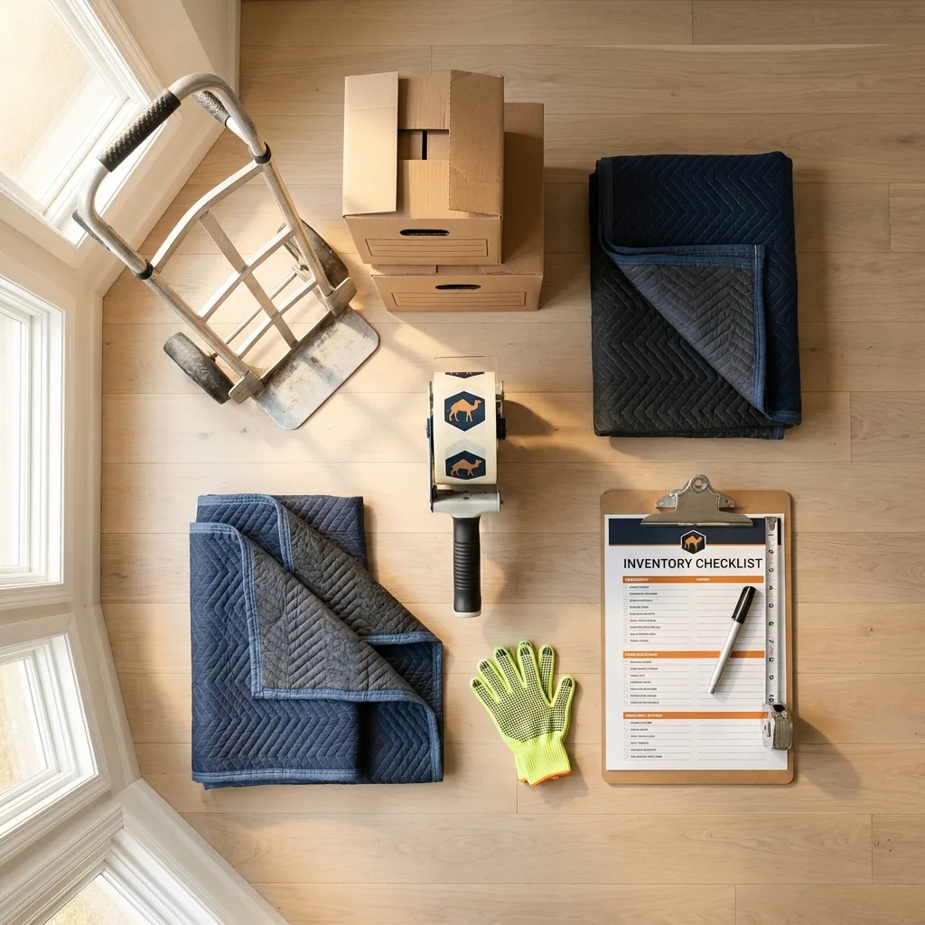 Professional moving supplies and packing materials layout for Rockwell City residential relocations