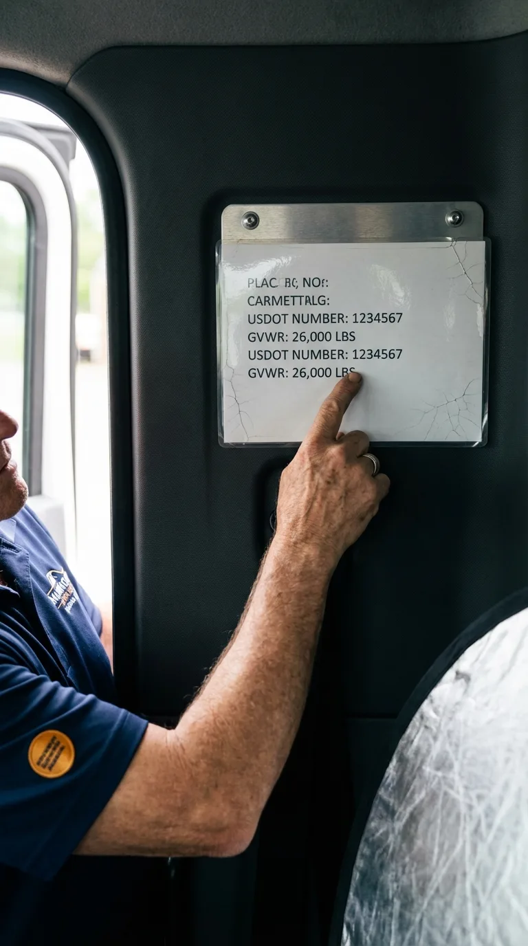USDOT licensing placard verification in Rockwell City